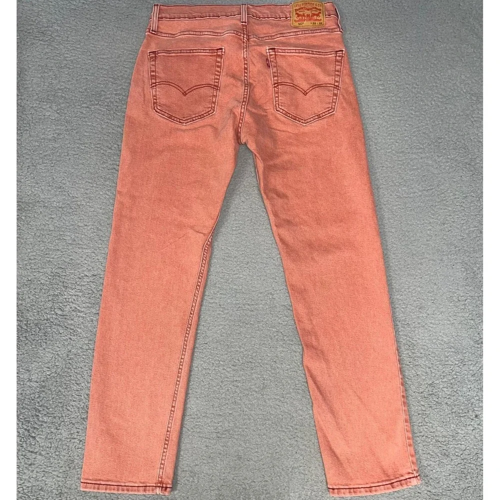 VTG Levi's 502 Jeans Men's Sz 33x32 (31x28) Salmon Pink Denim Straight Leg Pants